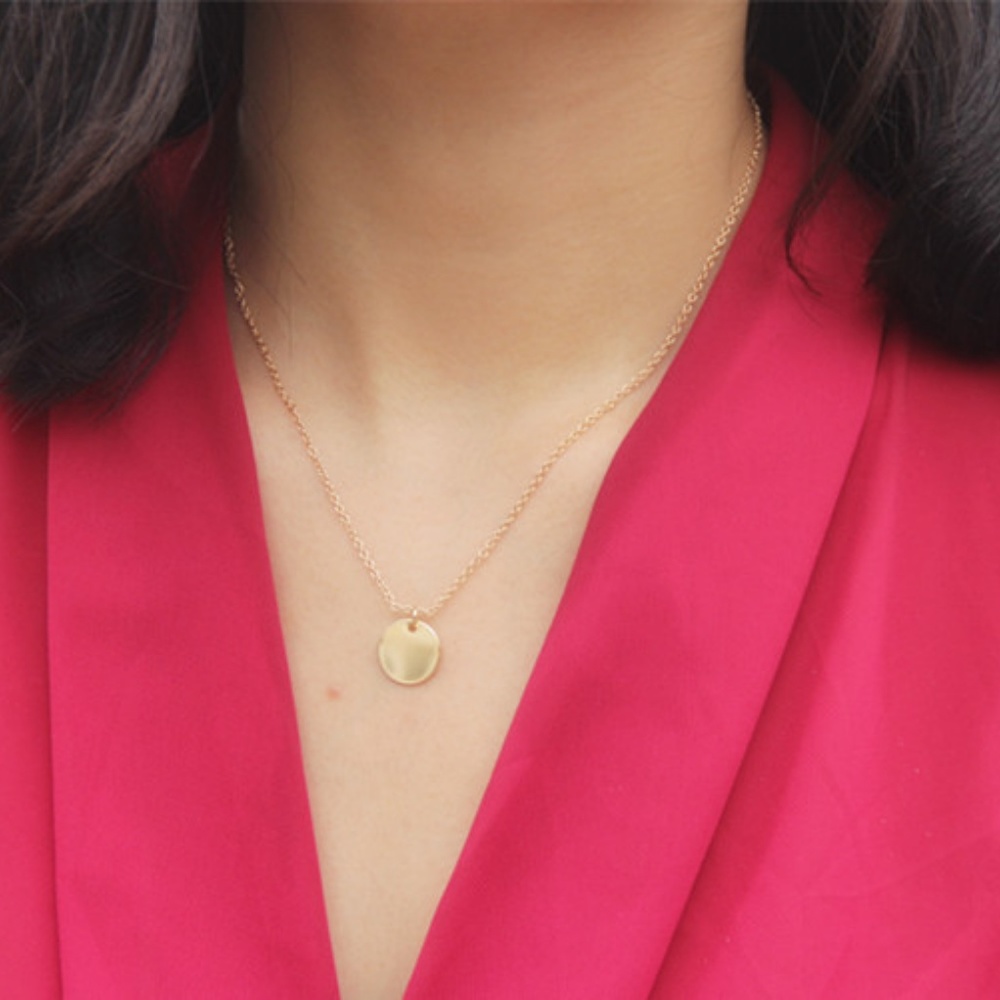 Minimalist Coin Circle Necklaces - Picture 2 of 8